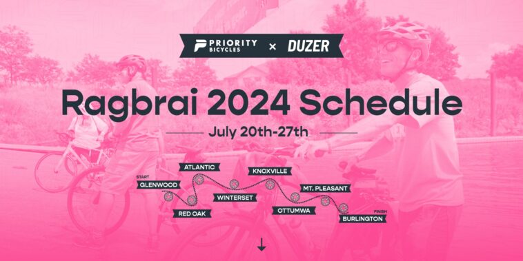 RAGBRAI 2025 fait escale au Minnesota pour la première fois, offrant une expérience inédite en dehors de l'Iowa 7 participez à l'incroyable aventure ragbrai 2025 dans le minnesota ! rejoignez des cyclistes de tous horizons pour parcourir des paysages magnifiques, découvrir des villes accueillantes et vivre une expérience inoubliable à travers les collines et les rivières du midwest. inscrivez-vous dès maintenant et préparez-vous pour une semaine de camaraderie, de défi et de plaisir sur deux roues !