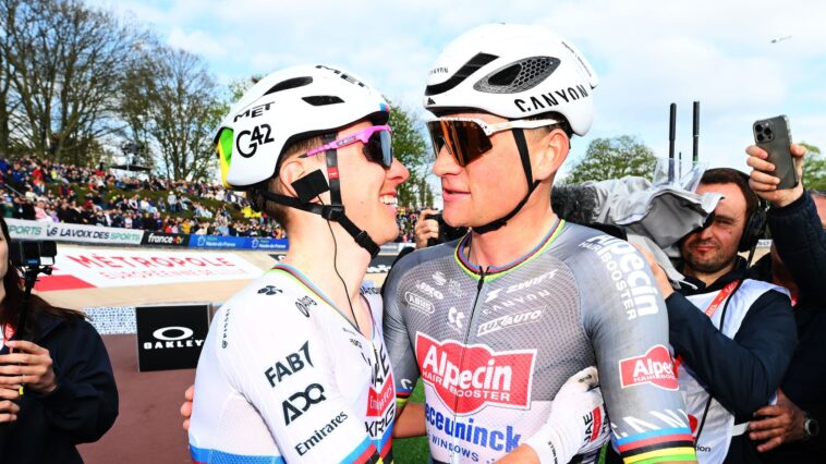 découvrez l'affrontement épique entre pogacar et van der poel lors d'une paris-roubaix historique, un moment intense et inoubliable dans le monde du cyclisme.